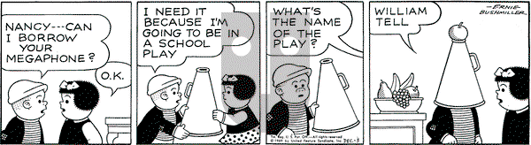 Nancy on Wednesday December 3, 1969 Comic Strip