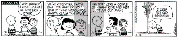 Peanuts on Tuesday December 12, 1961 Comic Strip