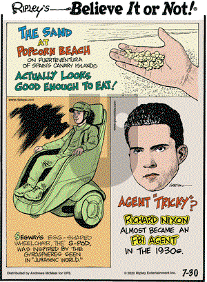 Ripley's Believe It or Not on Thursday July 30, 2020 Comic Strip