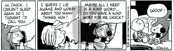Peanuts - Friday August 26, 1994 Comic Strip