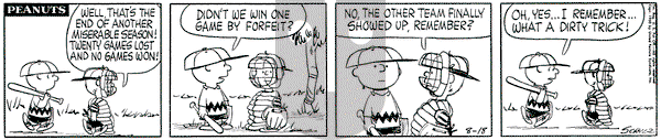 Peanuts on Thursday August 18, 1960 Comic Strip