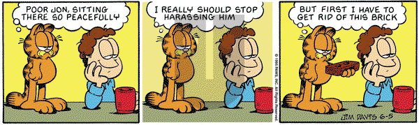 Garfield on Monday June 5, 1995 Comic Strip