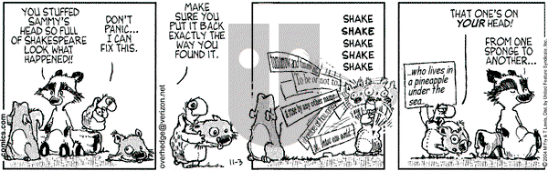 Over the Hedge on Wednesday November 3, 2004 Comic Strip