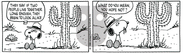 Peanuts on Monday March 12, 1990 Comic Strip