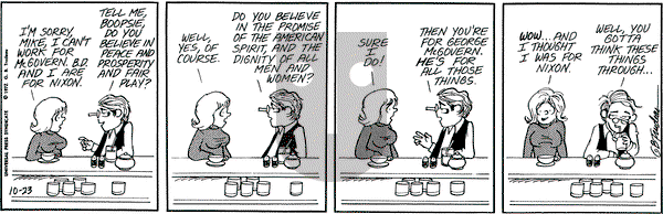 Doonesbury on Monday October 23, 1972 Comic Strip