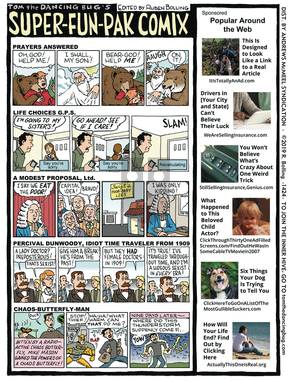 Tom the Dancing Bug on Friday February 8, 2019 Comic Strip