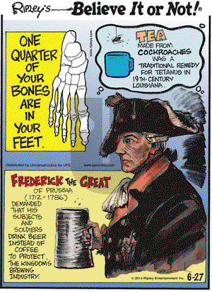 Ripley's Believe It or Not on Friday June 27, 2014 Comic Strip