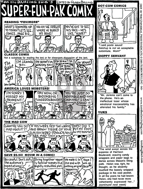 Tom the Dancing Bug on Saturday April 14, 2001 Comic Strip