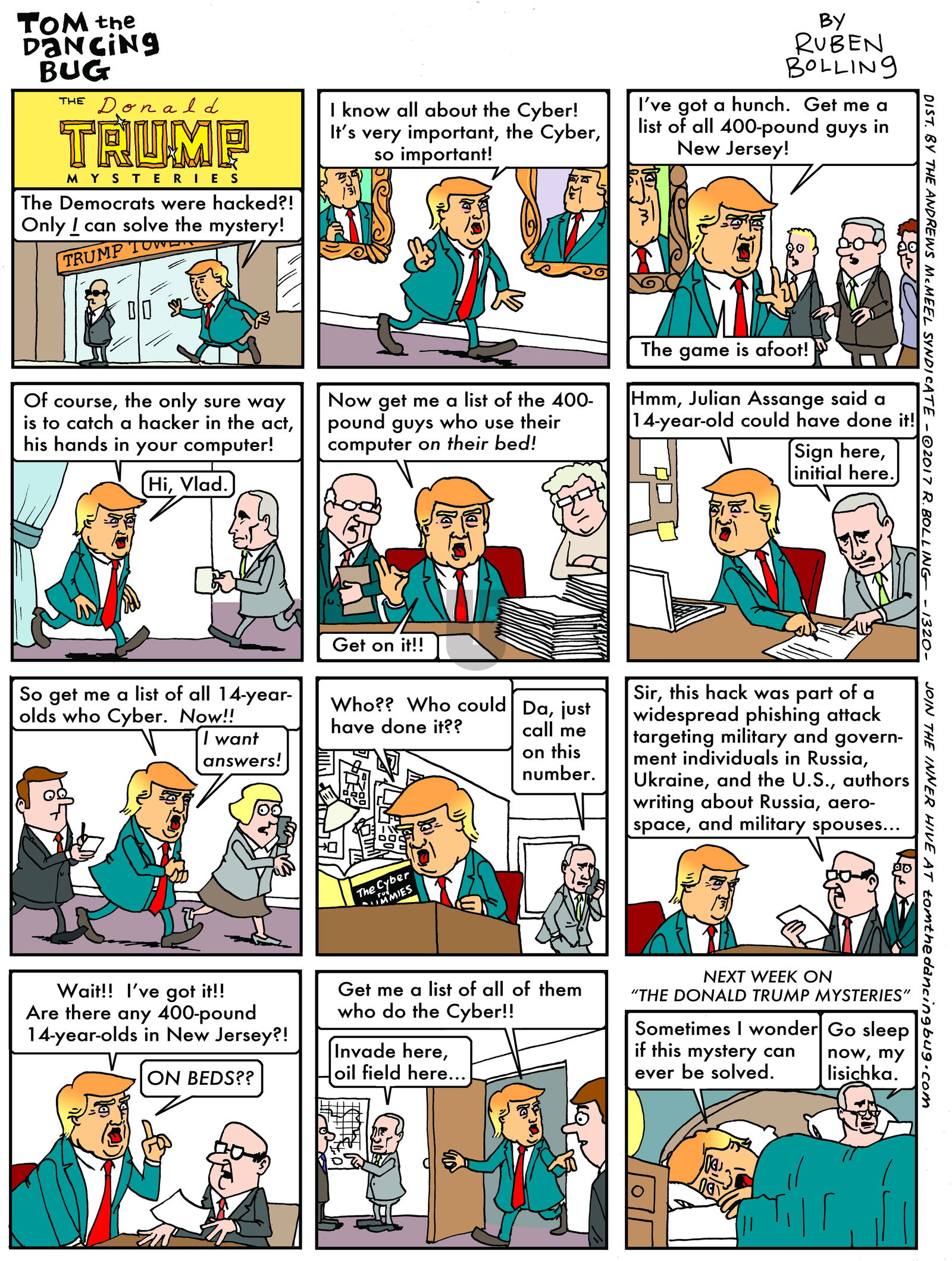 Tom the Dancing Bug on Monday January 9, 2017 Comic Strip