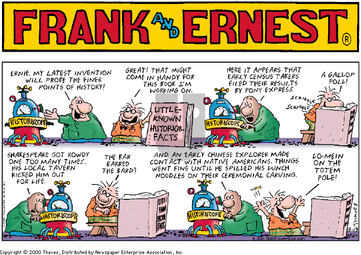 Frank and Ernest on Sunday August 13, 2000 Comic Strip