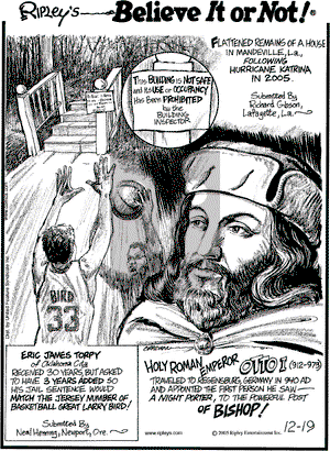 Ripley's Believe It or Not on Sunday February 5, 2006 Comic Strip