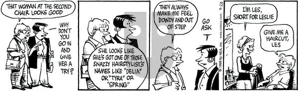 Betty on Thursday September 23, 1999 Comic Strip