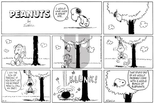 Peanuts on Sunday August 21, 1988 Comic Strip
