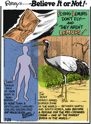 Ripley's Believe It or Not on Tuesday July 26, 2011 Comic Strip