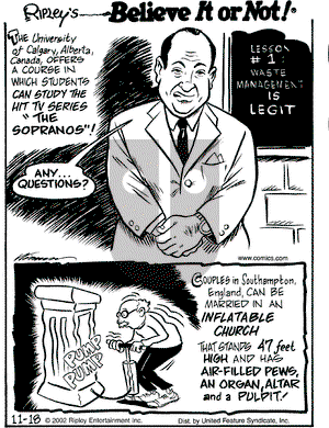 Ripley's Believe It or Not on Monday November 18, 2002 Comic Strip