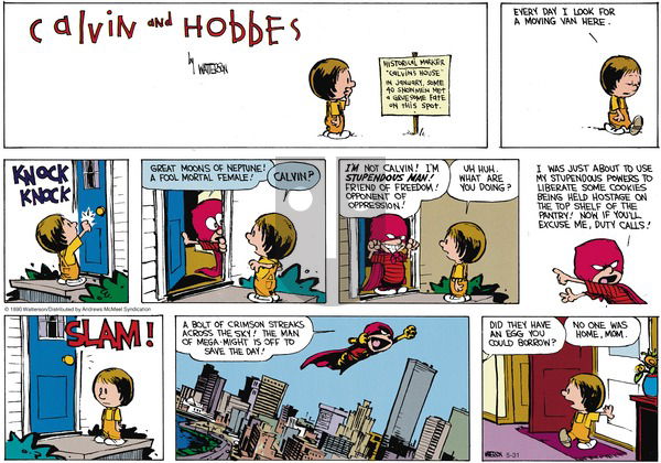 Calvin and Hobbes - Sunday May 31, 2020 Comic Strip
