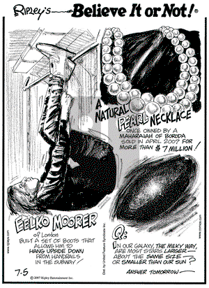 Ripley's Believe It or Not on Friday July 6, 2007 Comic Strip