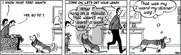 Fred Basset on Monday March 25, 2002 Comic Strip