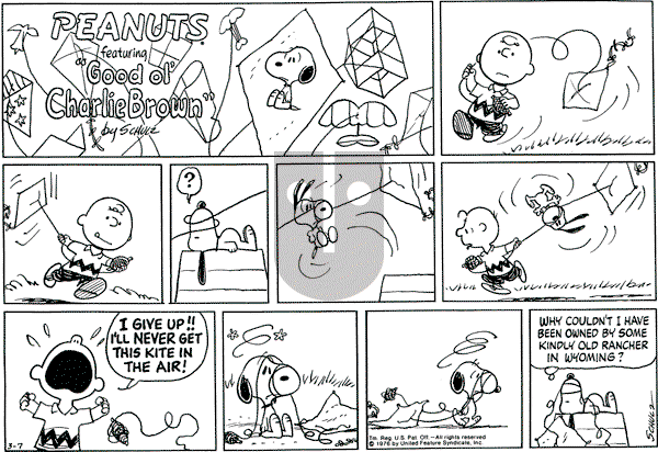Peanuts - Sunday March 7, 1976 Comic Strip