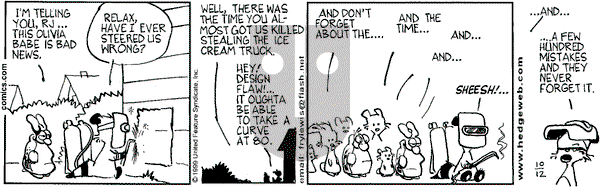 Over the Hedge on Wednesday October 25, 2000 Comic Strip