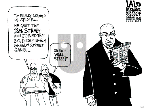 Lalo Alcaraz on Wednesday July 10, 2002 Comic Strip