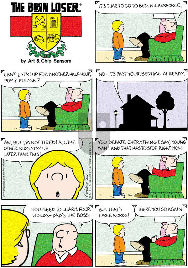 The Born Loser on Sunday October 30, 2011 Comic Strip