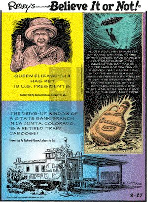 Ripley's Believe It or Not on Friday August 27, 2021 Comic Strip