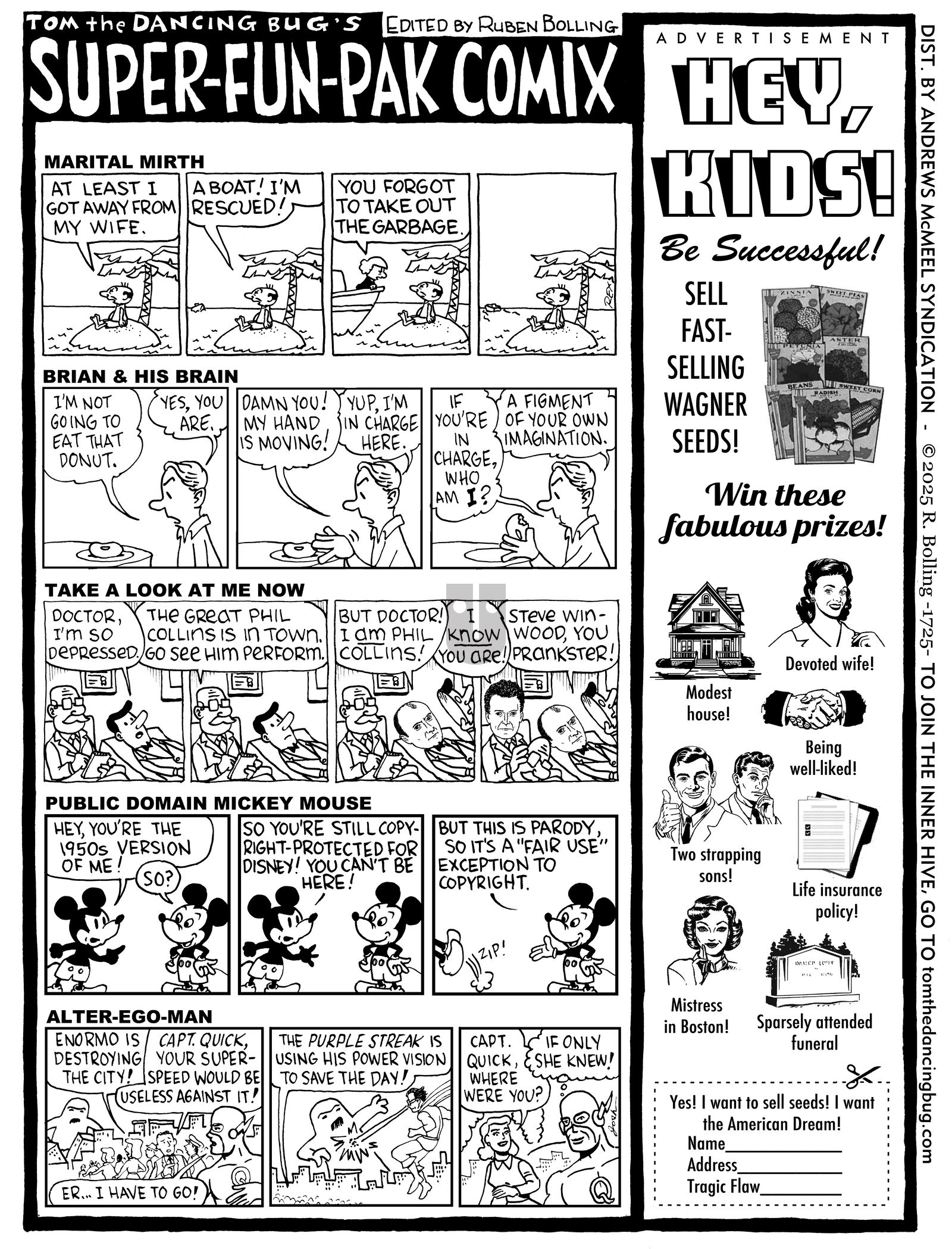 Tom the Dancing Bug - Monday March 3, 2025 Comic Strip