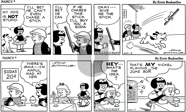 Nancy - Monday August 8, 1955 Comic Strip