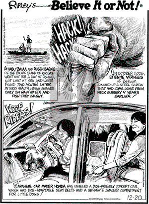 Ripley's Believe It or Not on Tuesday December 20, 2005 Comic Strip