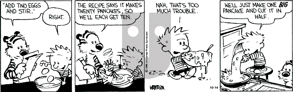 Calvin and Hobbes - Monday October 14, 1991 Comic Strip