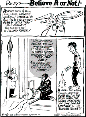 Ripley's Believe It or Not on Tuesday October 23, 2001 Comic Strip