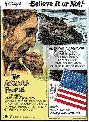 Ripley's Believe It or Not on Friday October 17, 2014 Comic Strip