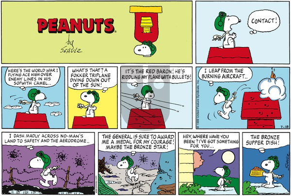Peanuts on Sunday July 18, 1999 Comic Strip