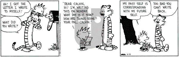 Calvin and Hobbes on Wednesday April 16, 2025 Comic Strip