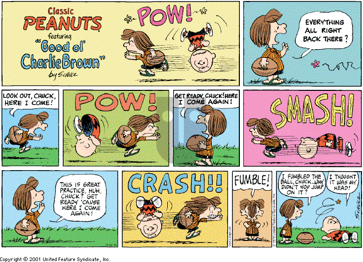 Peanuts - Sunday October 14, 2001 Comic Strip
