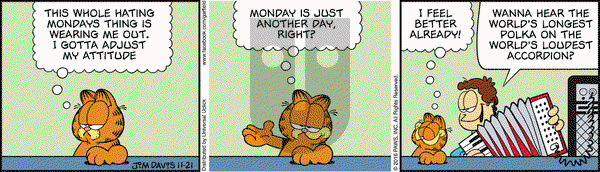 Garfield on Monday November 21, 2016 Comic Strip
