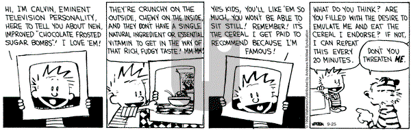 Calvin and Hobbes - Wednesday September 25, 2024 Comic Strip