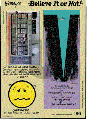 Ripley's Believe It or Not on Monday October 8, 2018 Comic Strip