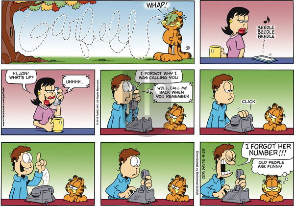 Garfield on Sunday September 25, 2011 Comic Strip