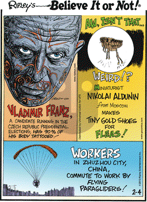 Ripley's Believe It or Not on Monday February 4, 2013 Comic Strip