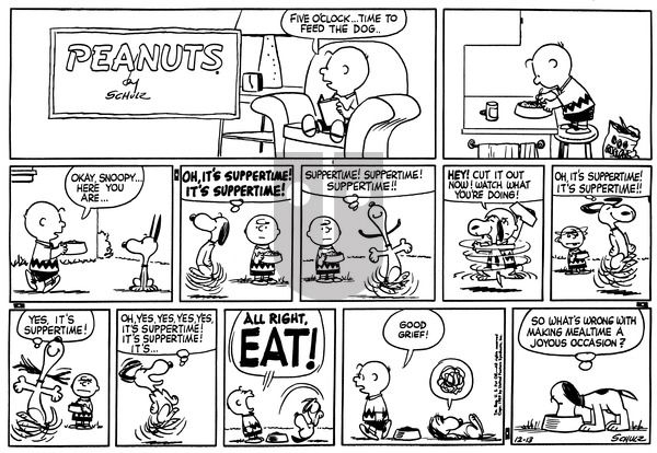 Peanuts on Sunday December 13, 1959 Comic Strip