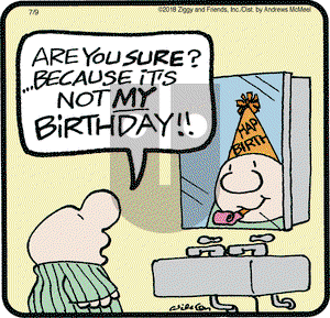 Ziggy on Monday July 9, 2018 Comic Strip