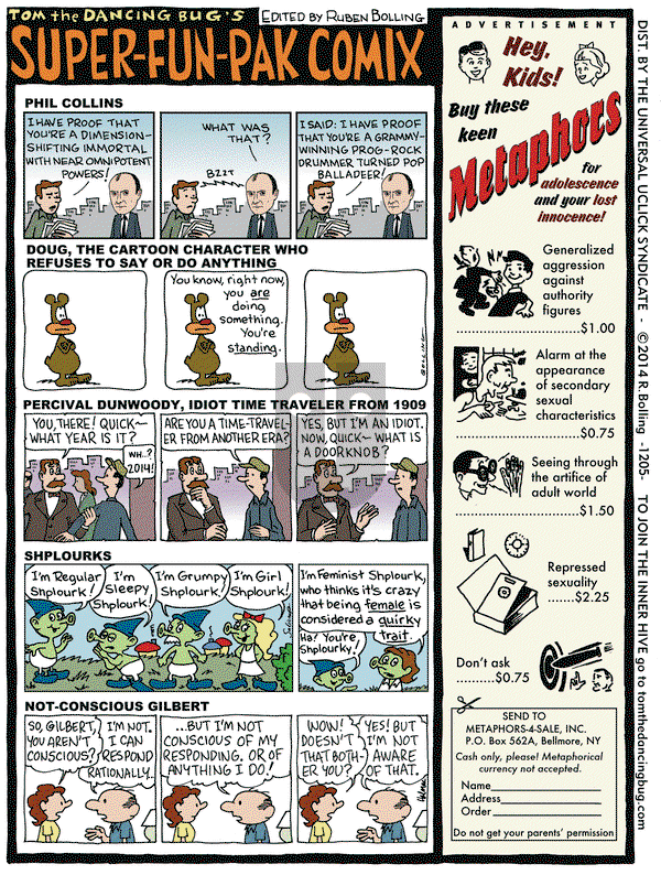 Tom the Dancing Bug on Friday September 19, 2014 Comic Strip