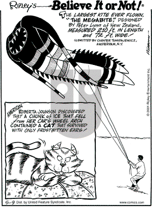 Ripley's Believe It or Not on Wednesday May 9, 2001 Comic Strip