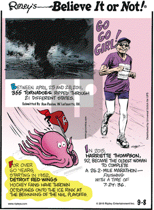 Ripley's Believe It or Not on Tuesday September 8, 2015 Comic Strip