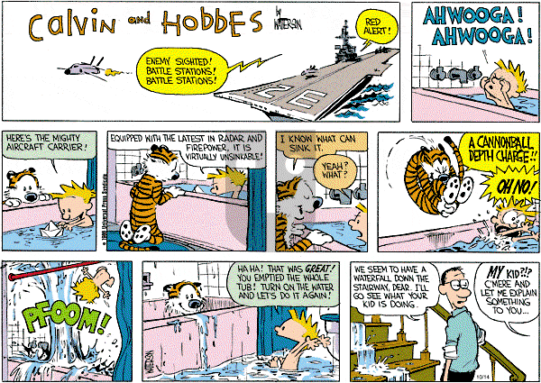 Calvin and Hobbes - Sunday October 14, 1990 Comic Strip