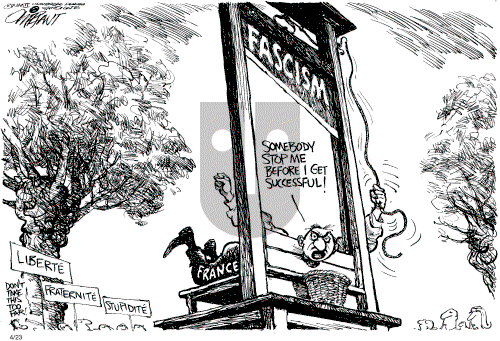 Pat Oliphant on Tuesday April 23, 2002 Comic Strip