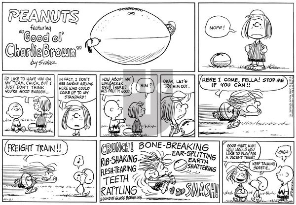 Peanuts on Sunday October 21, 1973 Comic Strip
