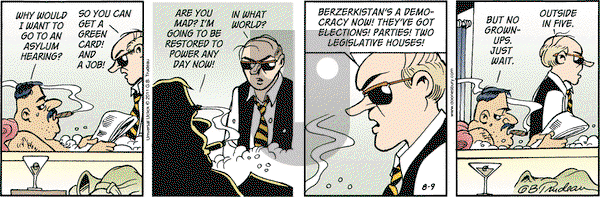 Doonesbury on Tuesday August 9, 2011 Comic Strip